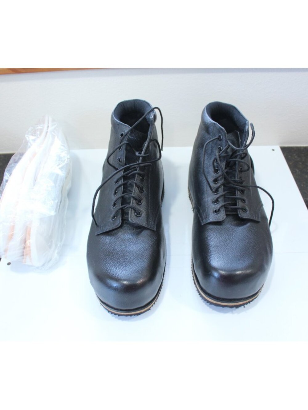 Corrective Shoes Ankle Boots Black Lace Flat Soles With Added Heel Support